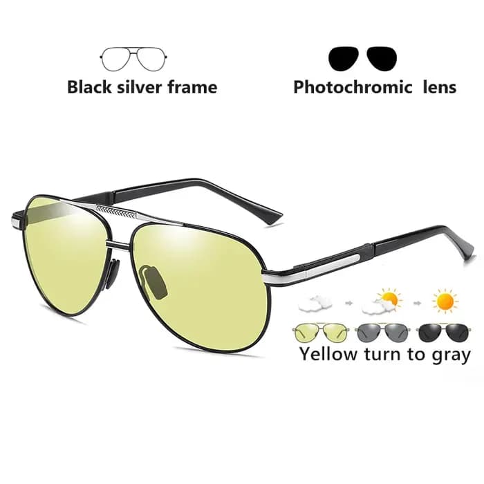 Lunettes de soleil pilote pour hommes lunettes polarisées photochromiques femmes caméléon lunettes de conduite lentille Anti-éblouissement UV400 gafas de sol hombre