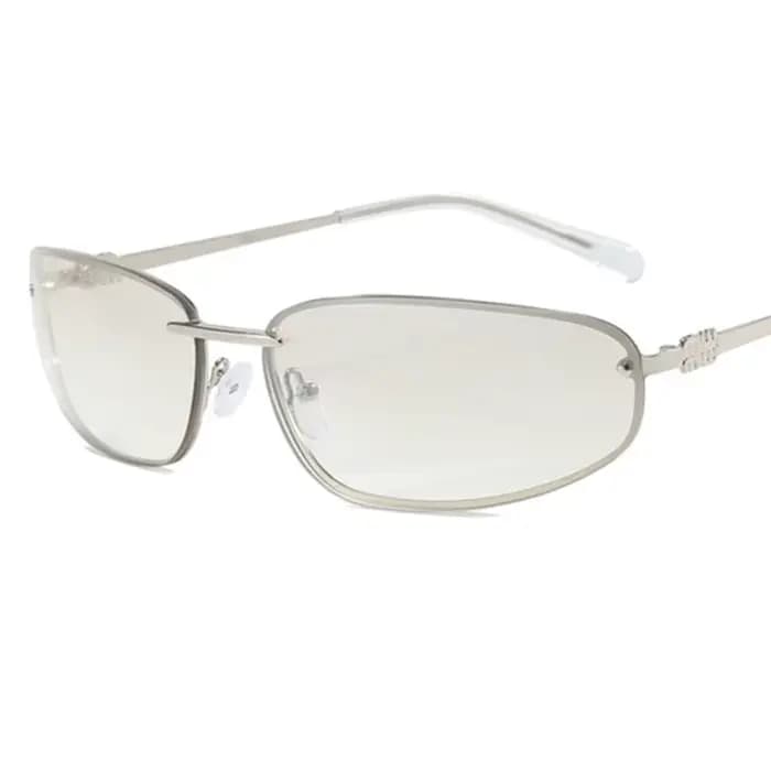 Lunettes de soleil ovales sans cadre Y2K de luxe, Design de marque, style haut de gamme, Punk, pour