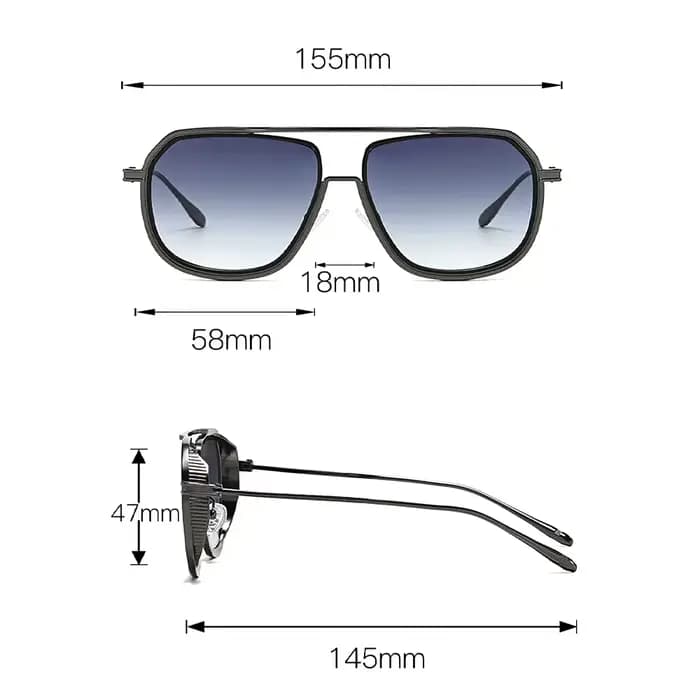 Lunettes de soleil carrées plein cadre pour femmes