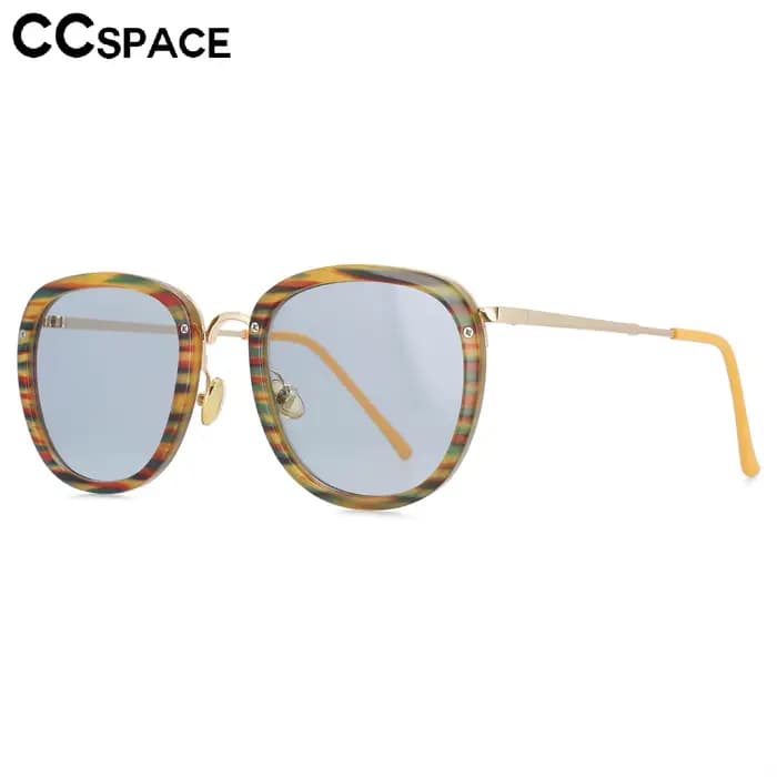 Lunettes de soleil rondes rétro à rayures pour hommes et femmes