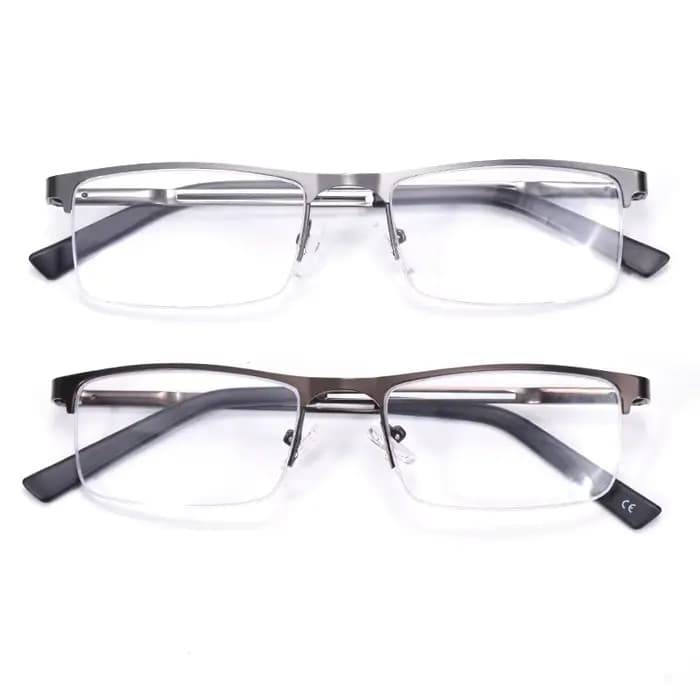 Lunettes de lecture carrées en métal pour hommes