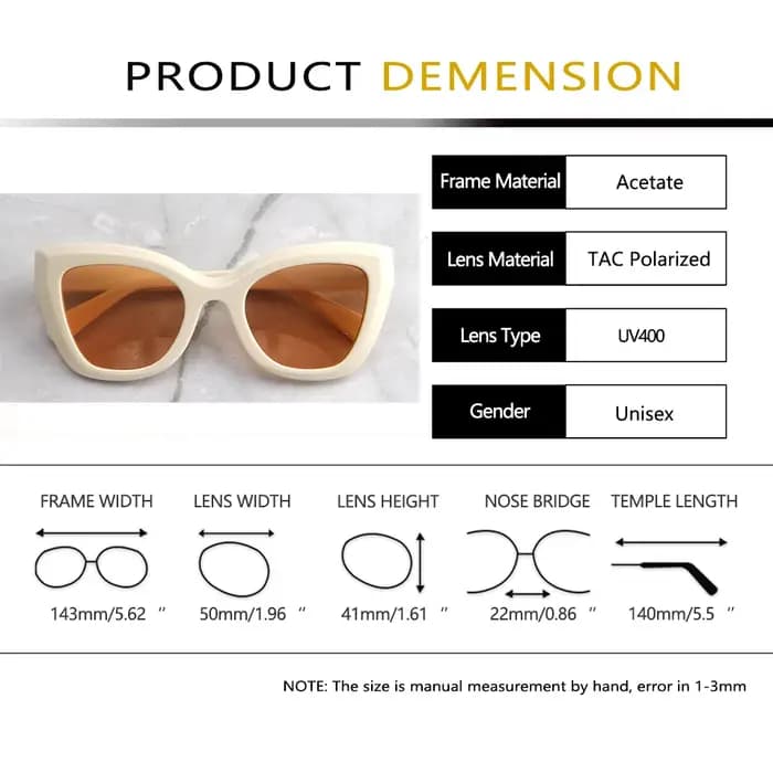 Nouveau élégant lunettes de soleil en acétate scuplé femmes oeil de chat dames lunettes de soleil polarisées hommes Protection Uv papillon nuances lunette sol