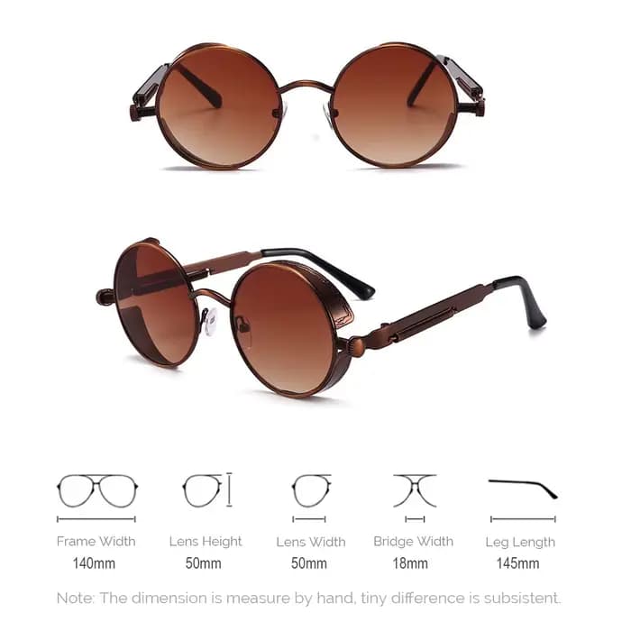 VIVIBEE Lunettes de soleil vintage steampunk rouges pour hommes