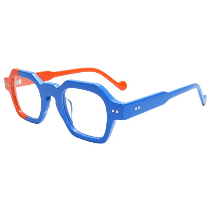 VZONE lunettes de déclaration pour femmes hommes acétate rétro cadre géométrique deux tons conception asymétrique accrocheur Unique