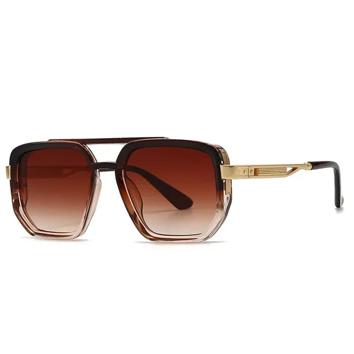 SO & EI Ins mode populaire Double ponts lunettes de soleil carrées femmes rétro Rivets bleu vert hommes Punk