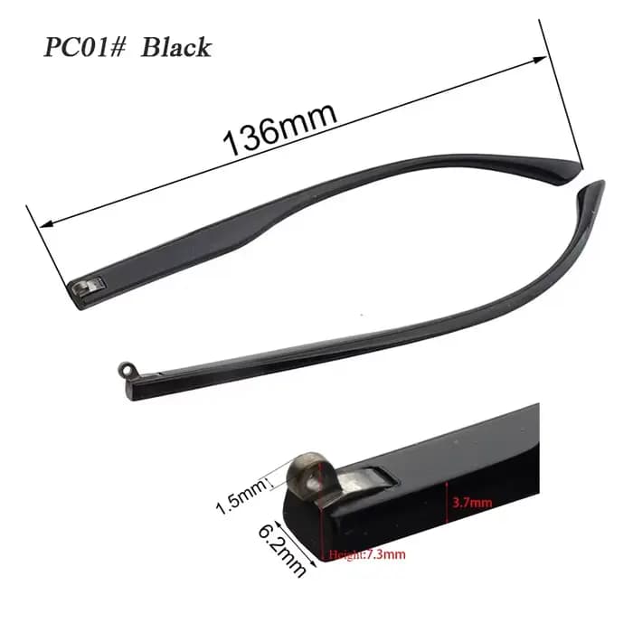 1 paire de branches de lunettes en plastique PC, accessoires de réparation pour montures optiques