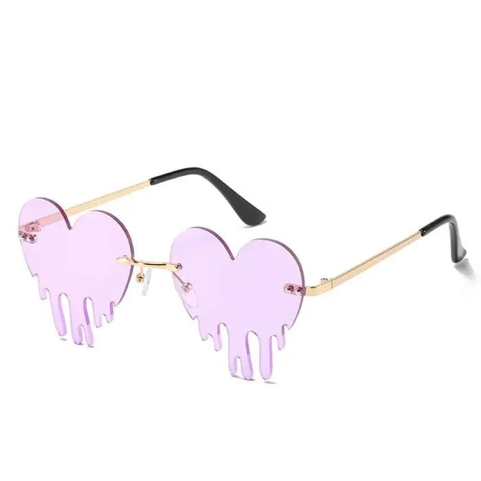 Lunettes de soleil en forme de cœur d'amour pour femmes