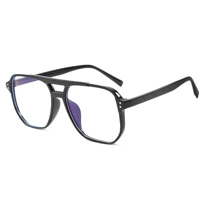 Lunettes transparentes anti-lumière bleue à double faisceau pour hommes et femmes