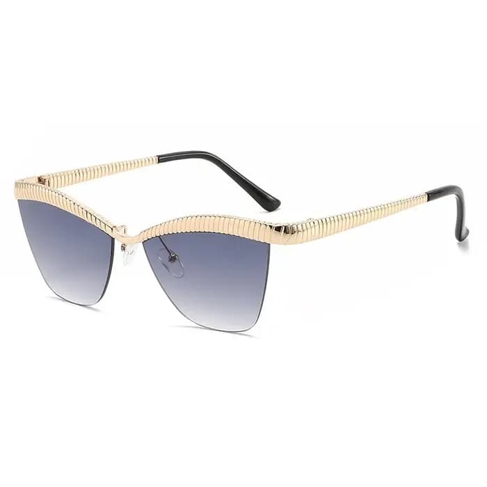 Lunettes de soleil œil de chat demi-cerclées uniques pour femmes