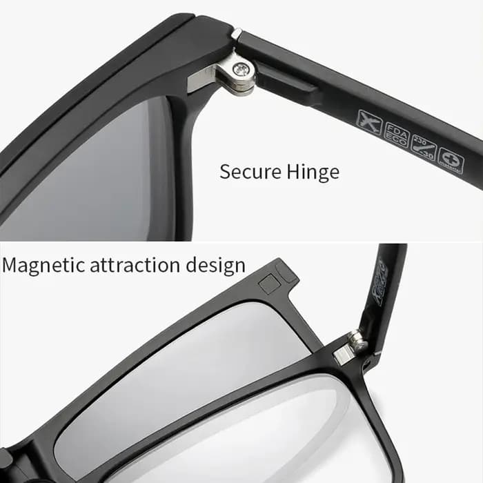 MOMOJA 2025 nouveau cadre de lunettes carrées TR90 confortable pince solaire magnétique lunettes décontracté hommes lunettes de Prescription 12124