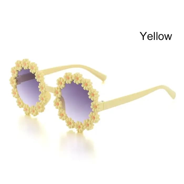 Lunettes de soleil rondes à fleurs pour enfants