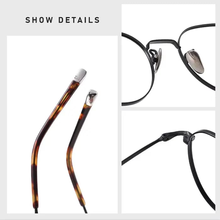 FIRADA lunettes confortables à la mode luxueux rond lunettes en titane montures de lunettes de vue p