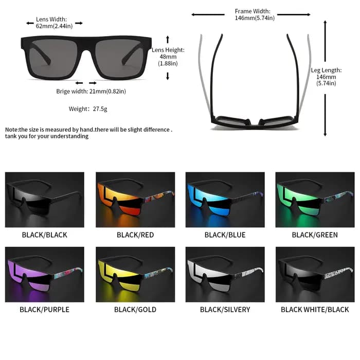 Lunettes de soleil carrées classiques à la mode