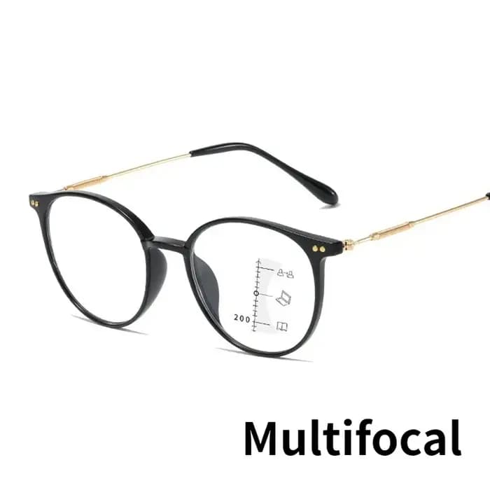 Lunettes de presbytie multifocales à monture ronde pour femmes