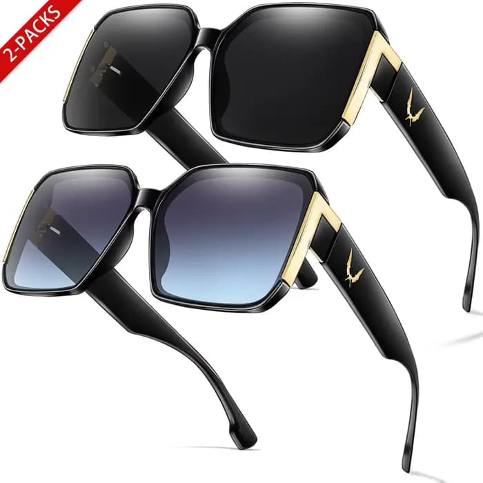 2 paires de lunettes tendance pour femmes et hommes, carrées pour tenue quotidienne, shopping, lunet