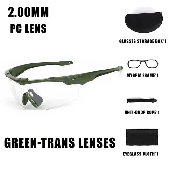JSJM extérieur militaire 2.0MM lunettes tactiques coupe-vent anti-poussière CS tir UV400