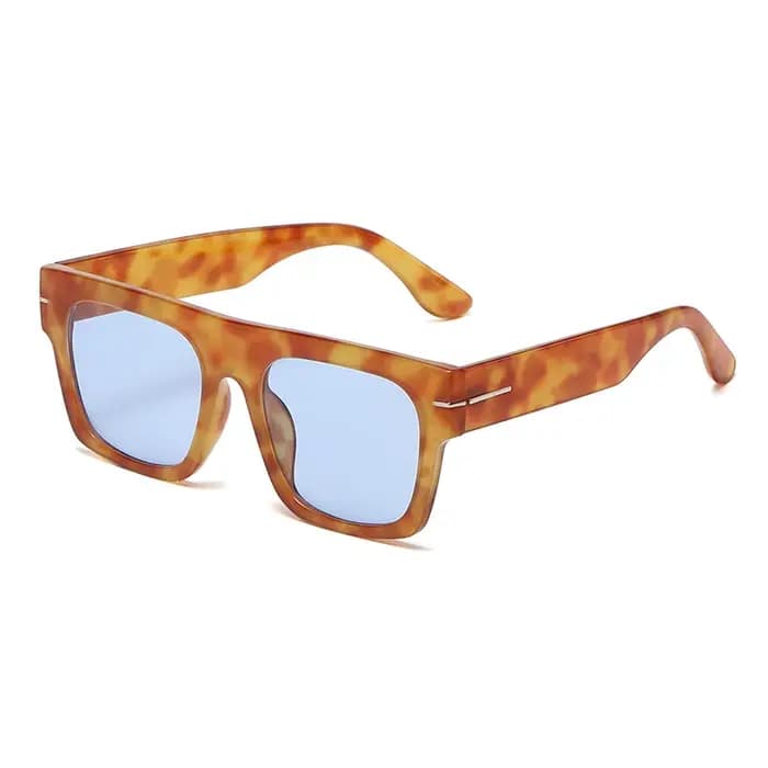 Lunettes de soleil myopie bleues hommes classique carré teinté myope ombre