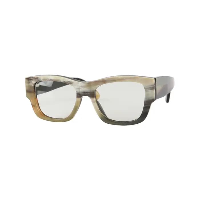 Lunettes de soleil carrées faites à la main en corne de buffle