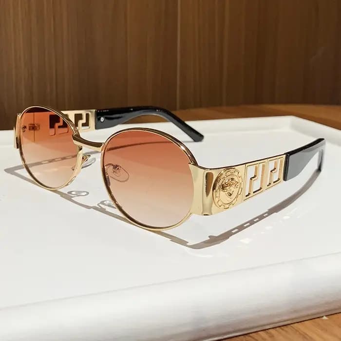 Lunettes de soleil ovales en métal