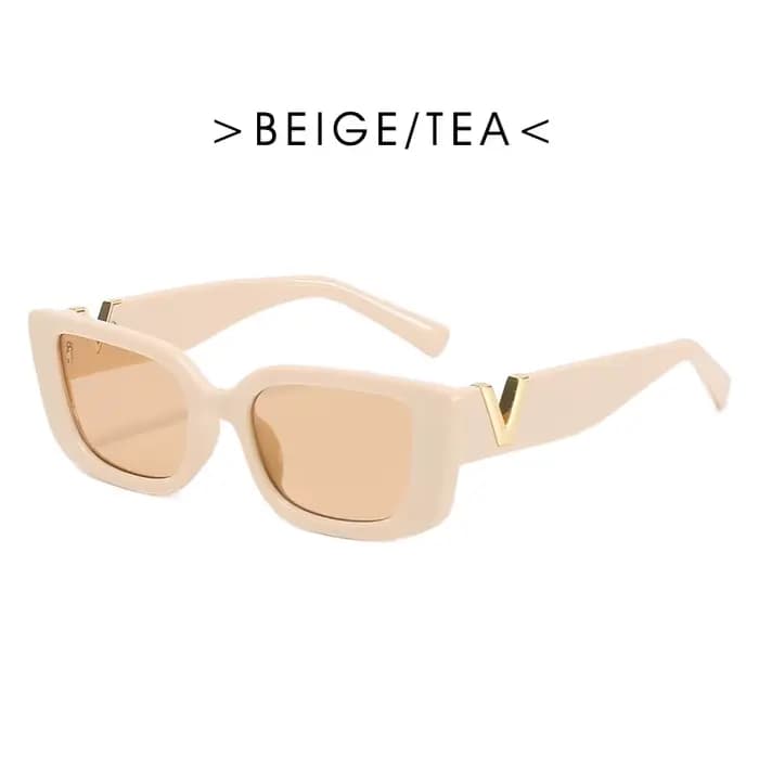 Lunettes de soleil rectangulaires en V de luxe pour hommes et femmes, lunettes de MSI avec charnière