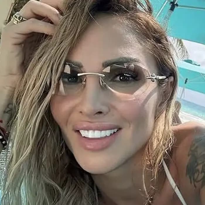 Nouvelles Lunettes de Soleil Rondes Beige Sans Monture 2026 pour Femme