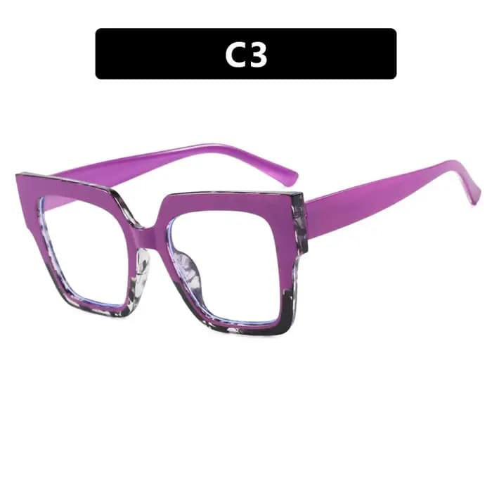 Couleur correspondant grand cadre oeil de chat anti-lumière bleue myopie lunettes