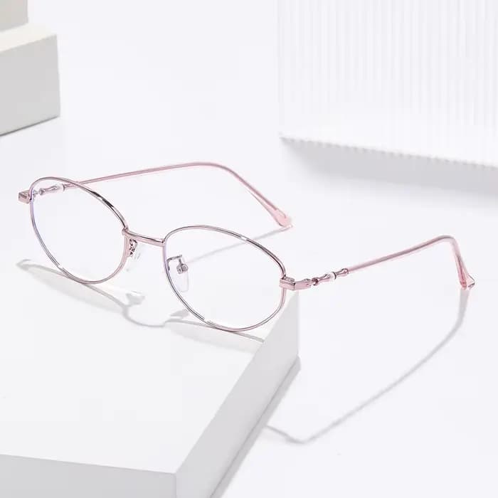 Lunettes de presbytie ovales avec monture en métal, anti-lumière bleue, lunettes de lecture pour fem