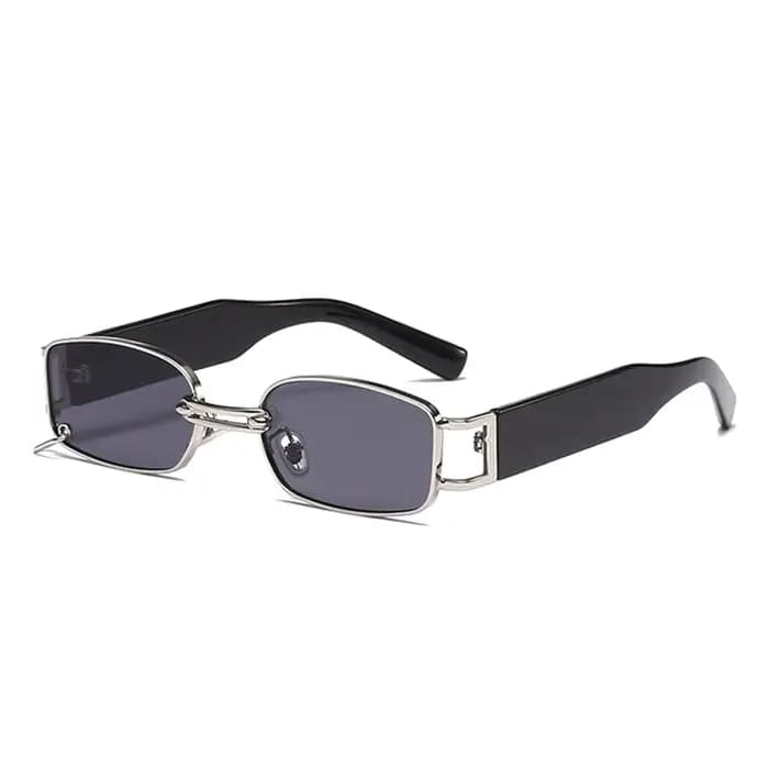 SO & EI Ins mode populaire petit rectangle femmes lunettes de soleil de luxe Vintage anneau en métal décoration hommes