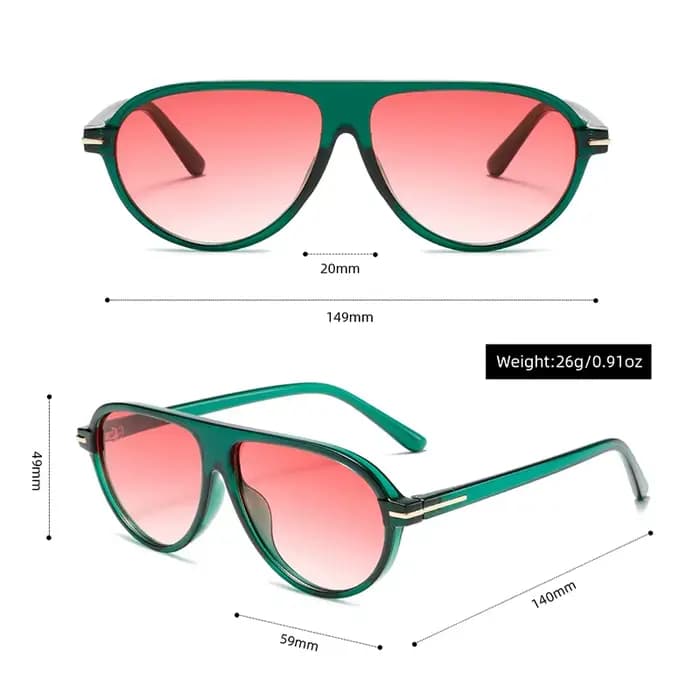 Lunettes de soleil ovales de luxe pour femmes