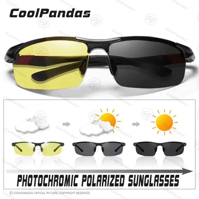 Lunettes de soleil photochromiques en aluminium pour hommes, anti-absorbe ouissement, vision jour et