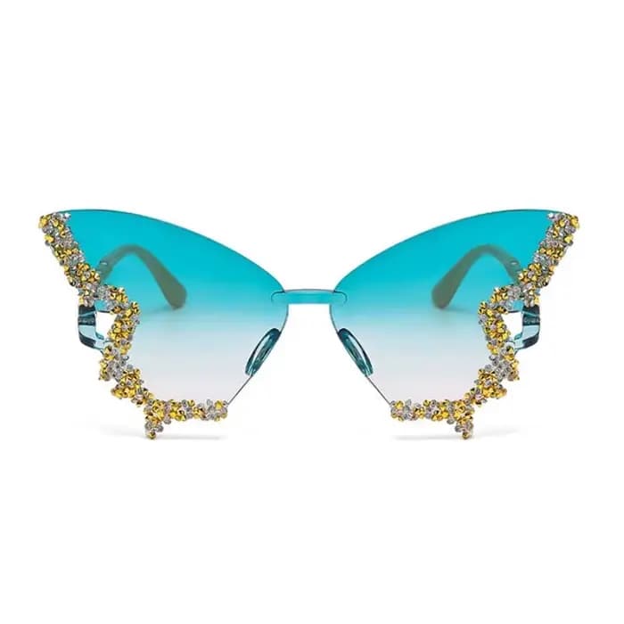 Lunettes de soleil papillon sans monture œil de chat populaires pour femmes et hommes