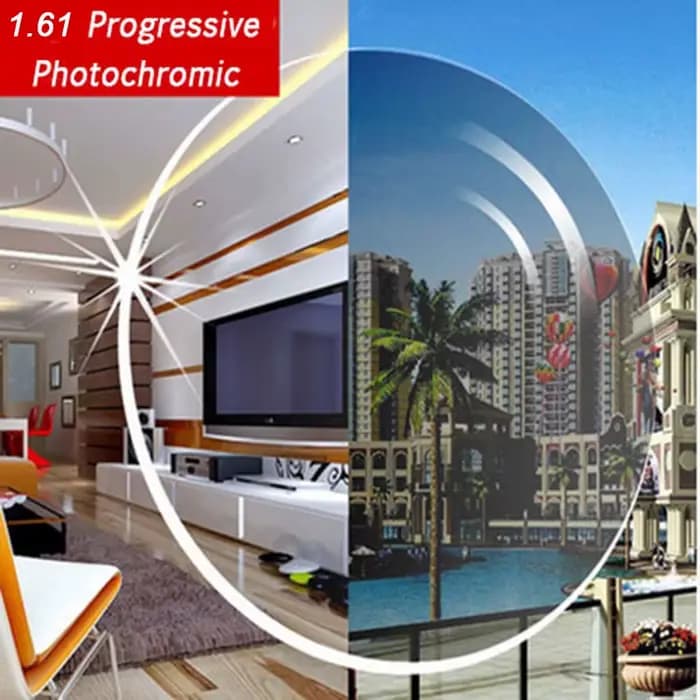1.61 lentilles progressives photochromiques grises ou marron gamme SPH -6.00 ~ + 5.50 Max CLY -4.00