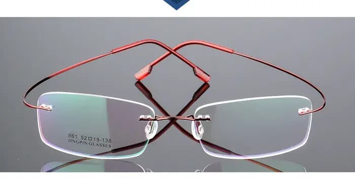 Lunettes carrées sans cadre en métal rétro classiques unisexes