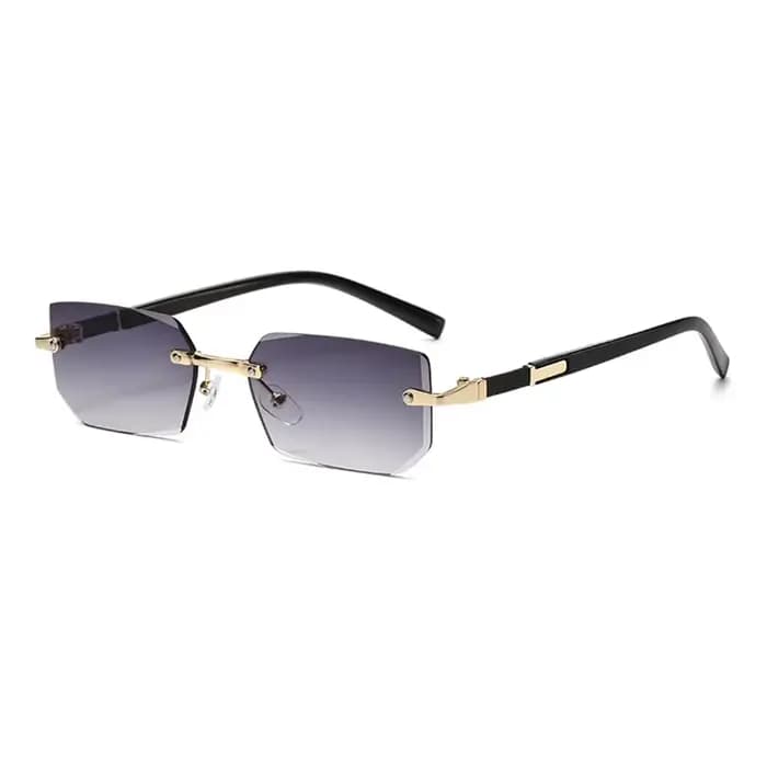 Lunettes de soleil tendance sans monture pour hommes et femmes, petites lunettes de soleil rectangul