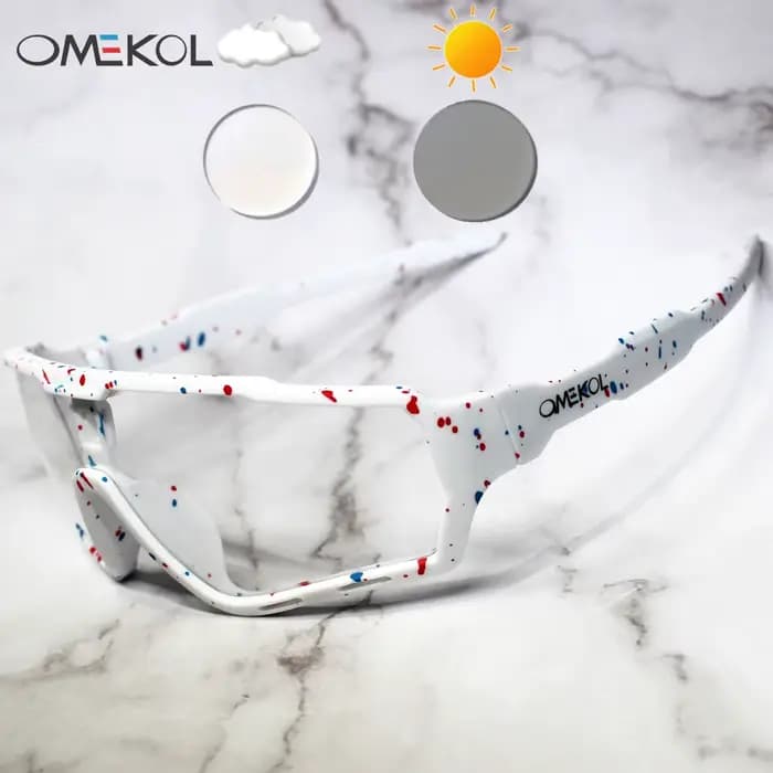 OMEKOL flambant neuf lunettes de cyclisme photochromiques hommes femmes Sports de plein air