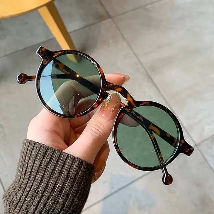 Lunettes de soleil de forme ronde pour femmes et hommes