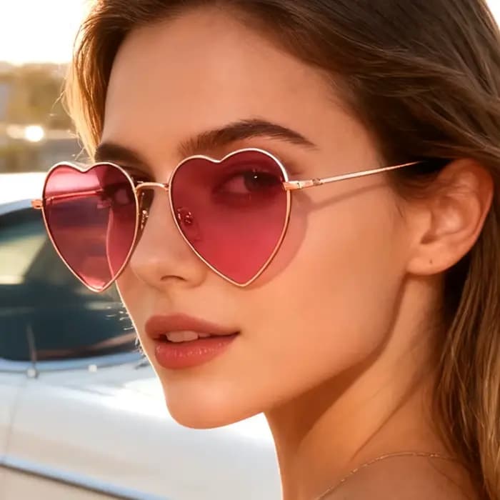 Lunettes de soleil polarisées en forme de cœur pour femmes