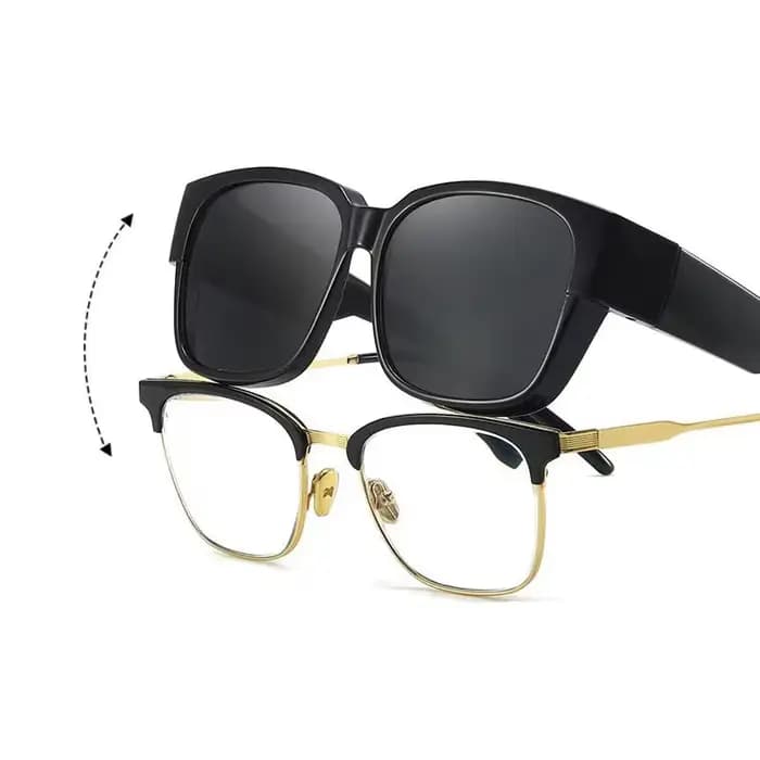 Nouvelle mode lunettes de soleil polarisées couvrir sur myopie lunettes de Prescription Portable hom