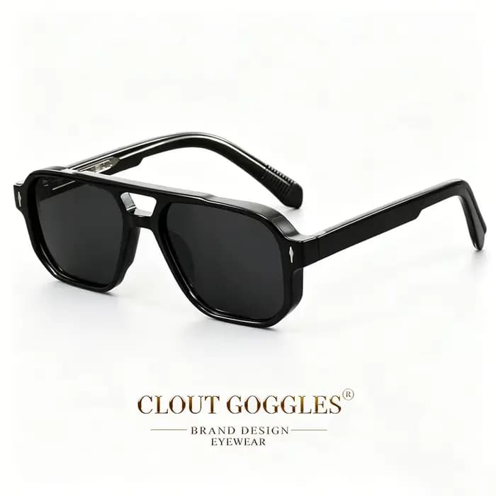 CLOUT GOGGLES Lunettes de soleil classiques de pilote pour hommes et femmes, en métal, à double pont