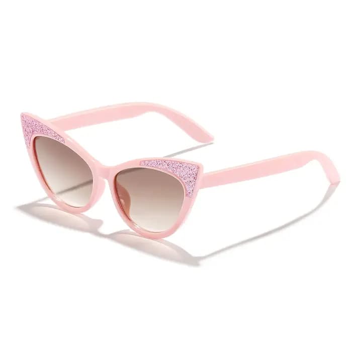 Joli œil de chat enfants lunettes de soleil brillant nœud papillon