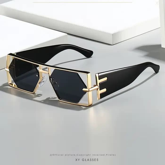 2025 nouvelles lunettes de soleil creuses hommes femmes Hip Hop célébrités d'internet Ins mode