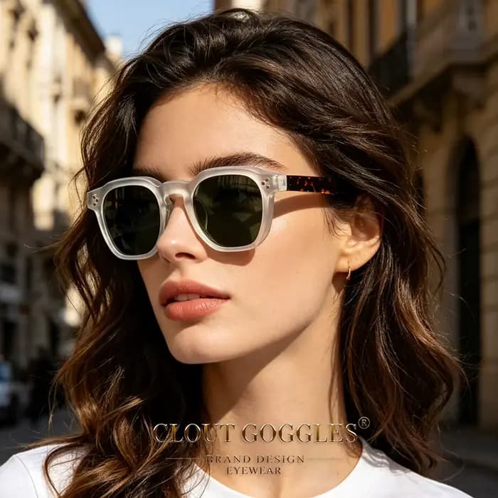 CLOUT GOGGLES Lunettes de soleil carrées rétro tendance pour hommes et femmes