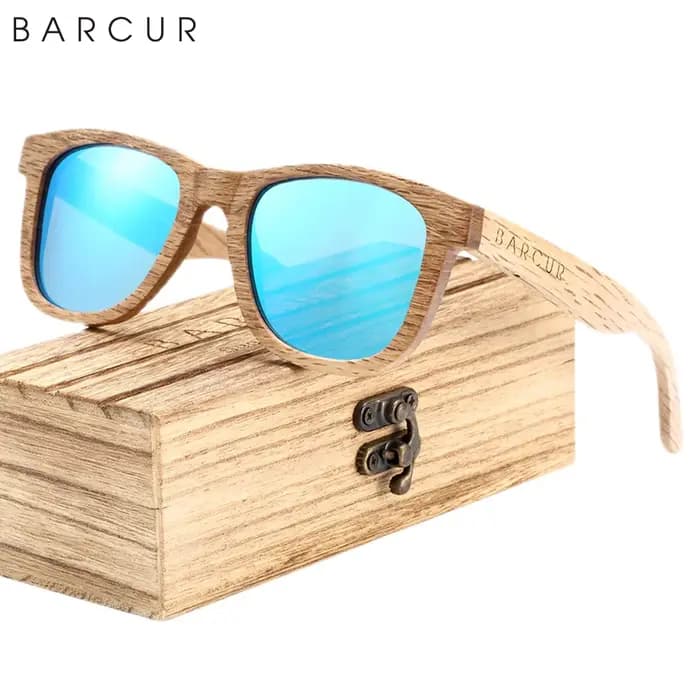 Lunettes de soleil en bois naturel hommes