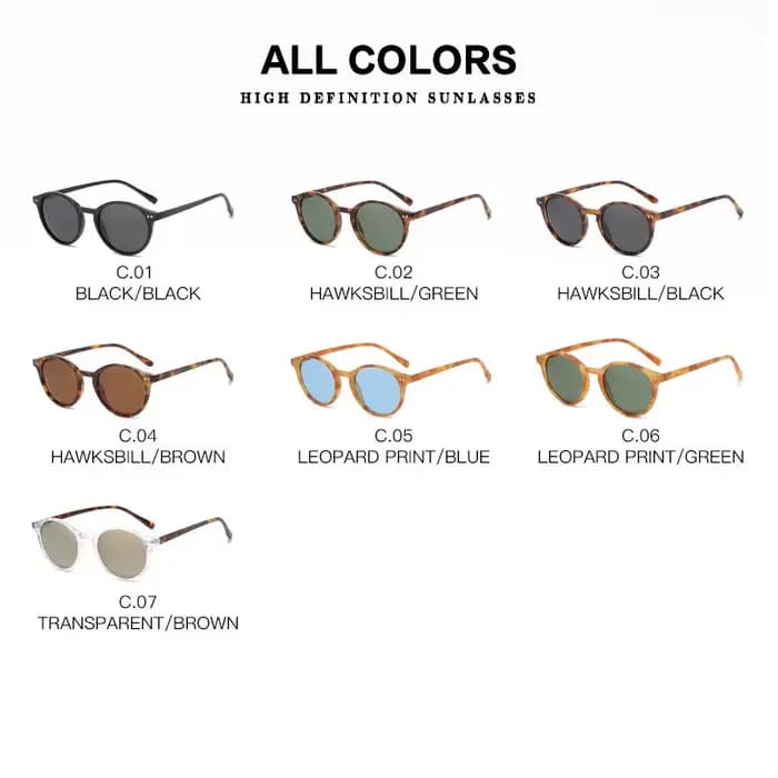 Lunettes de soleil polarisées rondes rétro pour hommes et femmes