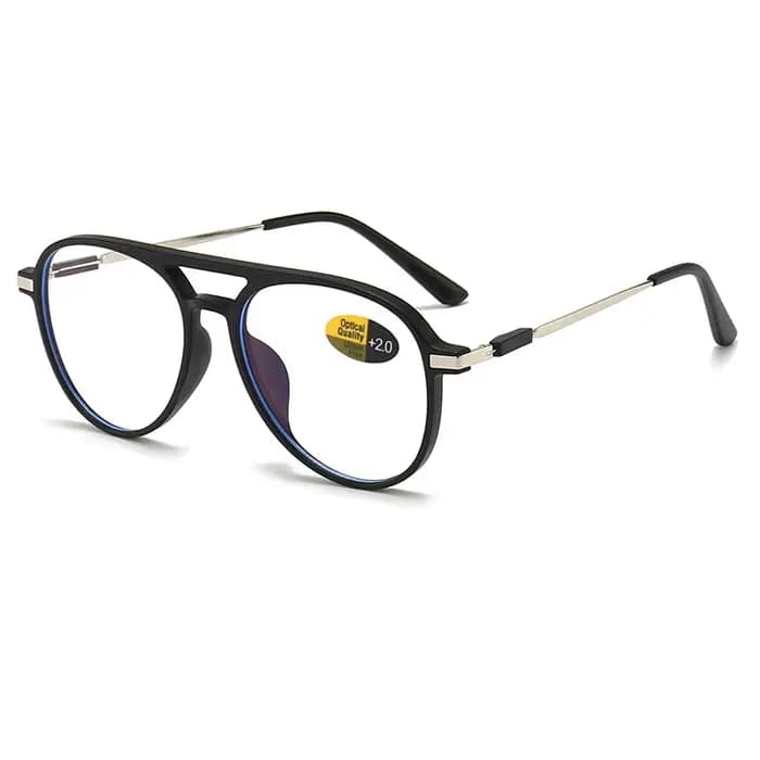 Double pont pilote grand Anti lumière bleue lunettes de lecture femmes hommes clair lentille