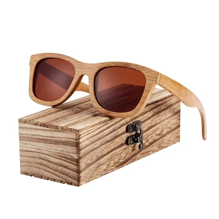 Lunettes de soleil en bambou pour hommes et femmes