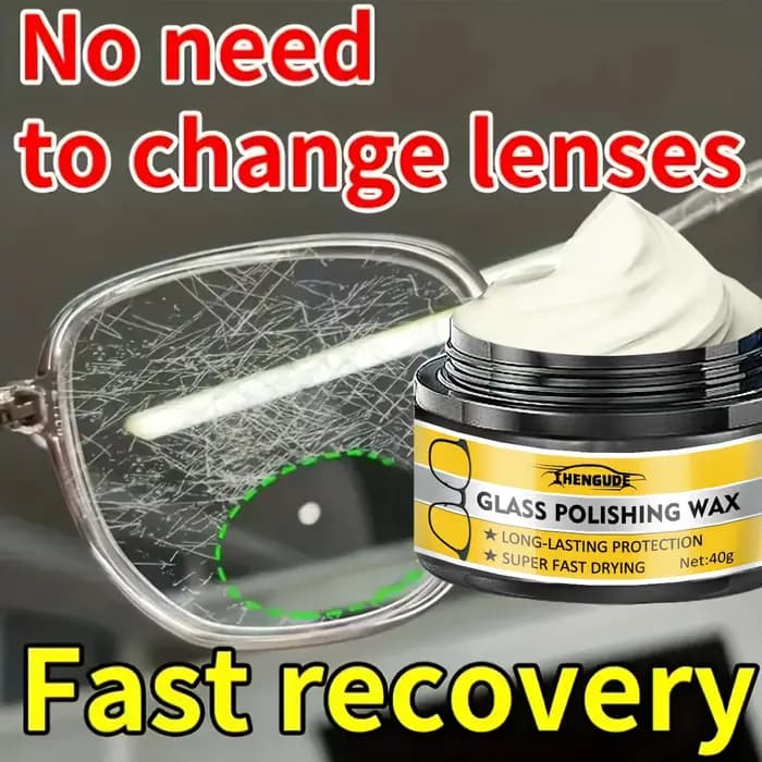 Crème de réparation des rayures sur les lunettes - Polissage et élimination des rayures sur les verres et les montures de lunettes, convient à toutes les lunettes