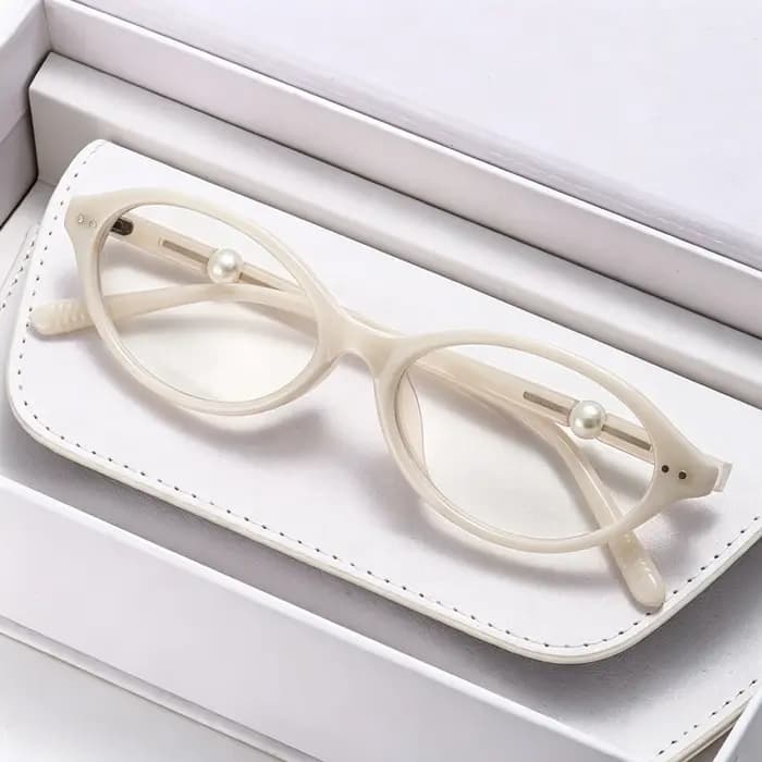 Lunettes de lecture ovales élégantes avec décor en perles