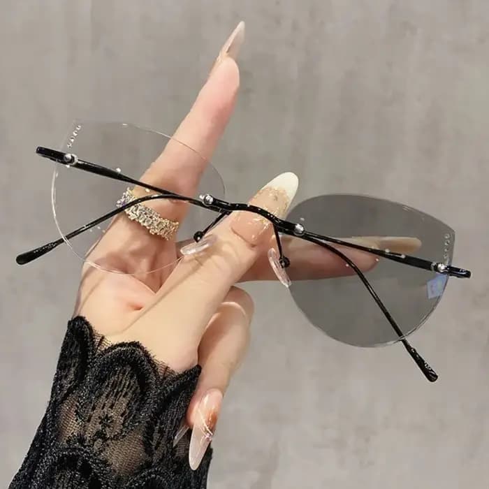Lunettes de myopie sans cadre HD pour femmes