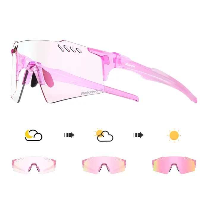SCVCN lunettes de soleil photochromiques rouges